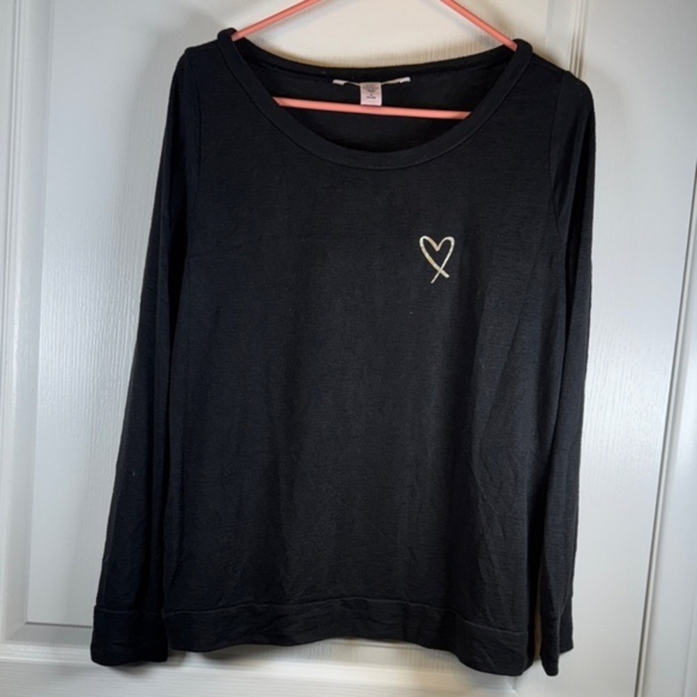 Victoria's Secret Black Scoop Neck Sweater Size Med EUC #5908